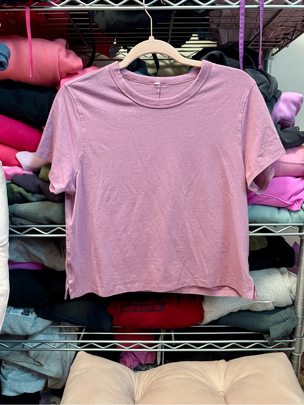 Lululemon Classic Crewneck Cotton Tee - Pink T shirt 8-10